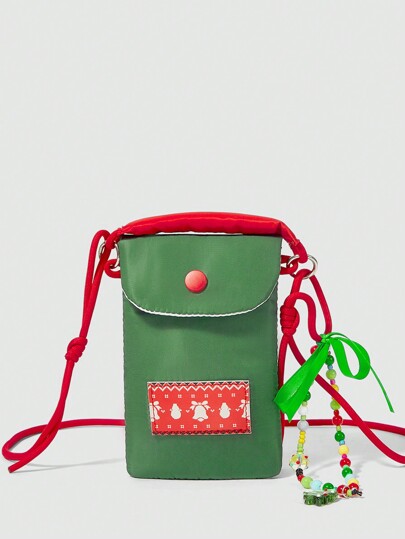 Kawaii Lindo bolso bandolera con estuche para teléfono, regalo de Navidad de moda para mujeres