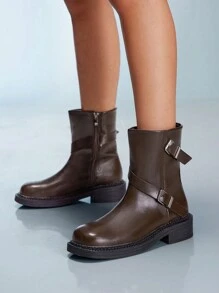 CUCCOO GRLICON 女式中筒靴，Y2K 风格，朋克摇滚，机车风，酷女孩装，适合万圣节、圣诞节和派对