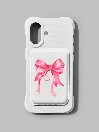 Kawaii 1 pieza Funda de teléfono con ranura para tarjeta magnética con lazo compatible con Apple 11 12 13 14 15 Pro Max 16 16 Plus 16 Pro 16 Pro Max, color rosa