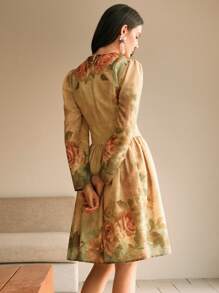 Anewsta New Arrival 3D Cut-Out Design Lace-Up Printed Mini Dress For Women - Multicolor - View 5