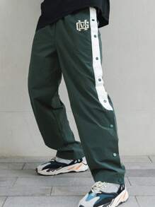 DAZY Men's Casual Color Block Letter Print Pants Men Joggers