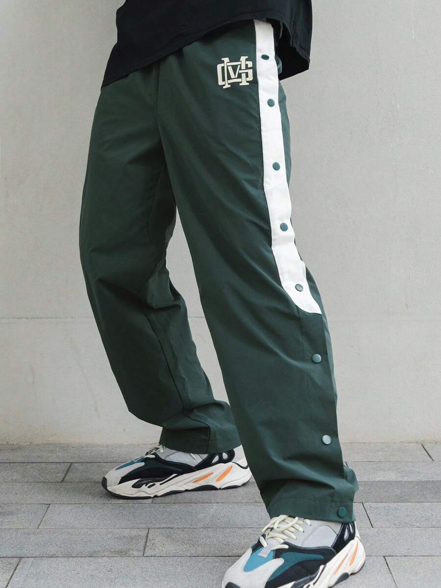 DAZY Men's Casual Color Block Letter Print Pants Men Joggers