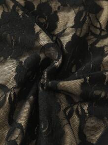 Swim Lushoire Plus Size Solid Color Halter Neck Split Swimwear Set Summer - Multicolor - View 4