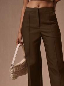 MUSERA Low Rise Straight Leg Tailored Trousers Old Money Summer Elegant