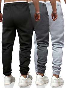 Manfinity Homme 2pcs Men Loose Fit Drawstring Waist Sweatpants - Multicolor - View 2