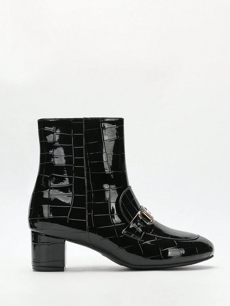 CUCCOO CURVES Wide Fit Retro British Style Chunky Heel Mid-Calf Boots, New Fashion High Heel Women Boots For Autumn/Winter 2024 For Christmas And New Year Holiday Vibe Fall And Winter