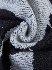 Manfinity Homme Men's V-Neck Long Sleeve Casual Graphic Knitted Sweater, Autumn/Winter - Grey - View 7