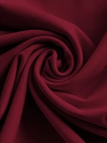 SHEIN EZwear Wine Red Knit Crew Neck Pleated Elegant Sleeveless Bodycon Dress,Summer Dresses For Women - Burgundy - View 3
