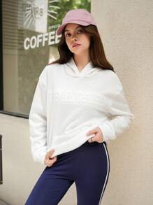 SHEIN Teenage Girls Casual College All-Match Pullover Sweatshirt, Versatile