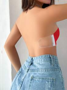 Women Lift-Up Adjustable Strapless Bra With Simple Design, Easy On/Off, Multiple Wearing Styles, Underwire - Red - View 2