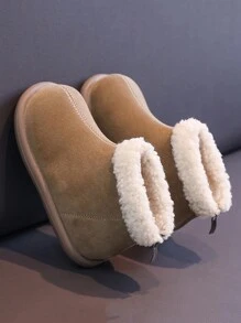 1 Đôi bốt mùa đông cho bé gái, giày trẻ em ấm áp ngoài trời lót nhiệt - màu nâu - Xem 6