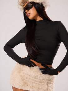 MUSERA Fluffy Skirt Summer Y2k Ibiza Holiday Club Rave Festival Fall Autumn  Day Of The Dead  Occasion  Party Spring - Cream - View 5