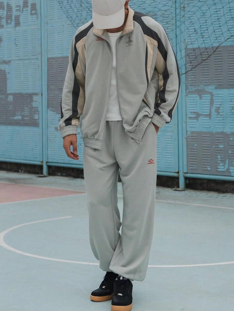 2 Pieces Men's Jacket Set With Zip-Up Jacket And Pants,Fall Clothes Business Attire