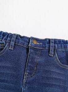 Cozy Pixies Young Girl' Fall Winter Clothes Casual Thermal Lined Cat WhiskerSkinny Denim Jeans Leggings,Young Girl Winter Outfit - Dark Wash - View 5