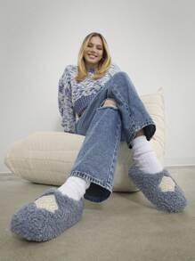 SHUZIA 女士别致可爱蓬松浅蓝色时尚卧室户外厚底拖鞋 - 淺藍色 - 查看 4