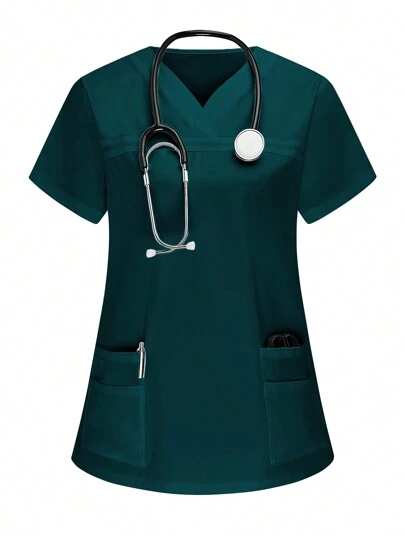 PopScrub 女式短袖双口袋护士服上衣