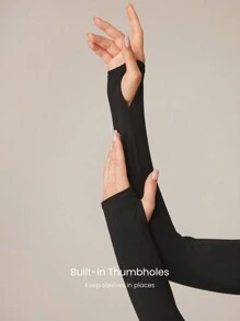 GLOWMODE Camiseta de manga larga con espalda anudada de modal