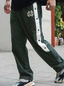 DAZY Men's Casual Color Block Letter Print Pants Men Joggers