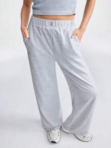 Coolane Kids Teen Solid Color Patch Long Pants, Casual Daily Wear
