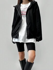 DAZY 女士纯色修身短款打底裤，黑色，运动休闲风，四季皆宜，秋季必备 - 黑色 - 查看 7