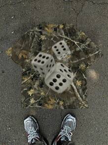 Manfinity VCAY 男士针织时尚休闲宽松短袖T恤，趣味 - 彩色 - 查看 1