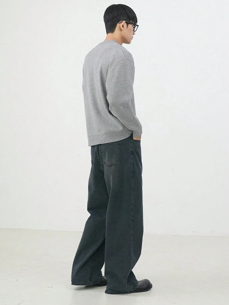 Men's Duck Pattern Round Neck Casual Sweater, Autumn/Winter