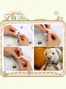 100 piezas de ojos de plástico negro con arandelas para muñecos amigurumi de ganchillo, animales de peluche de juguete, oso de peluche, muñeca de peluche, manualidades DIY, costura, duraderos, seguros y fáciles de usar en varios tamaños
