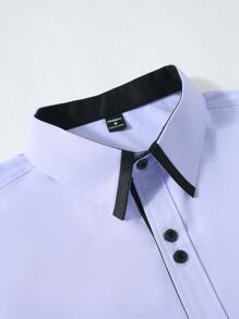 Manfinity Mode Cămașă bărbătească casual cu mânecă lungă, cu imprimeu color block, toamnă, pentru toamnă