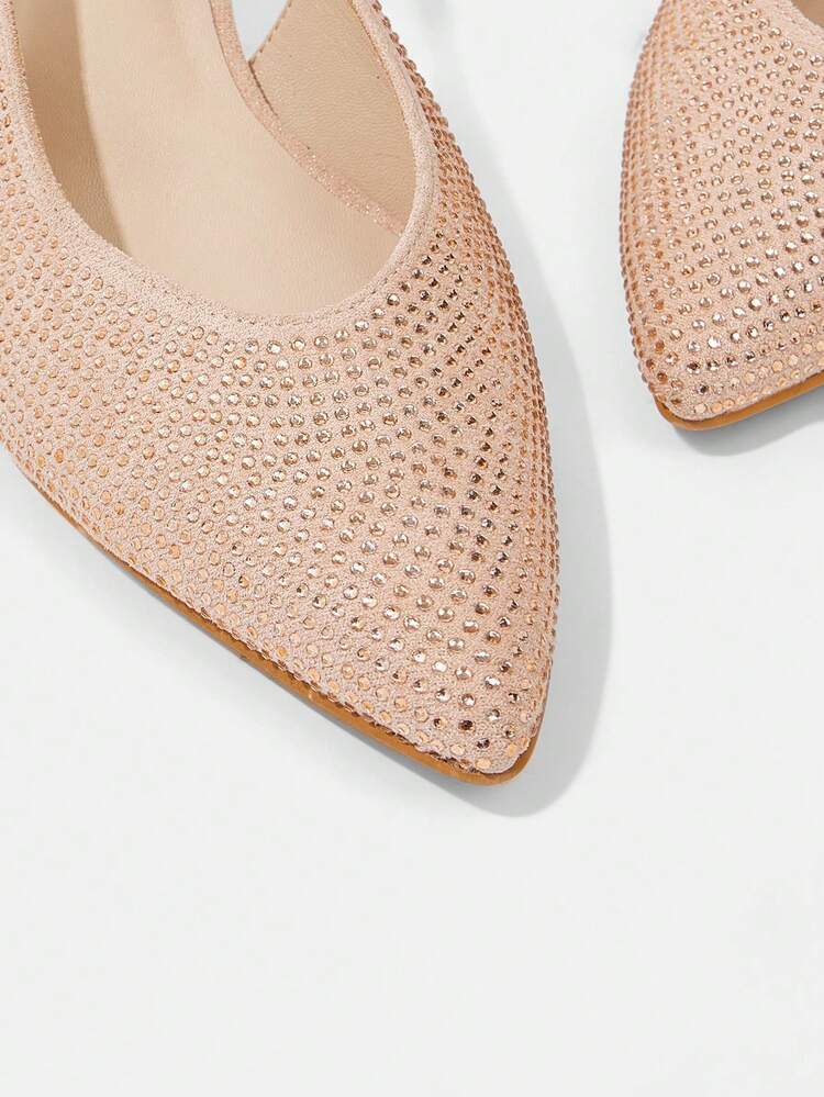 CUCCOO TILAWA Women's Elegant Rhinestone Pointed Toe High Heels For Christmas And New Year Holiday Vibe Fall And Winter Valentines