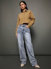 WESTFADE Premium 91% Cotton Denim 90s Straight Leg Jeans