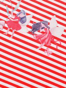 2pcs Baby Girl Printed Pattern Long Pants And Long Sleeve Tight-Fit Homewear Set - Red - View 4