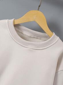 Conjunto de 3 piezas para niño preadolescente: Sudadera de cuello redondo con parches de manga larga + Chaleco con capucha estampado completo + Pantalón de chándal de cintura elástica