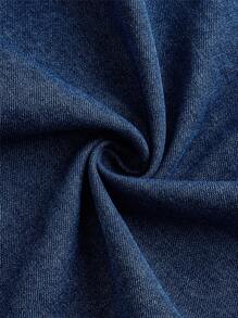 SHEIN MOD Damen Denim Kleid, süß mit Kurzarm, kurze Länge, Puffärmel, figurbetont, blau