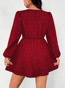 Celure Vestido largo elegante de manga larga con cuello en V profundo y cruce envolvente en talla grande para ropa de Año Nuevo