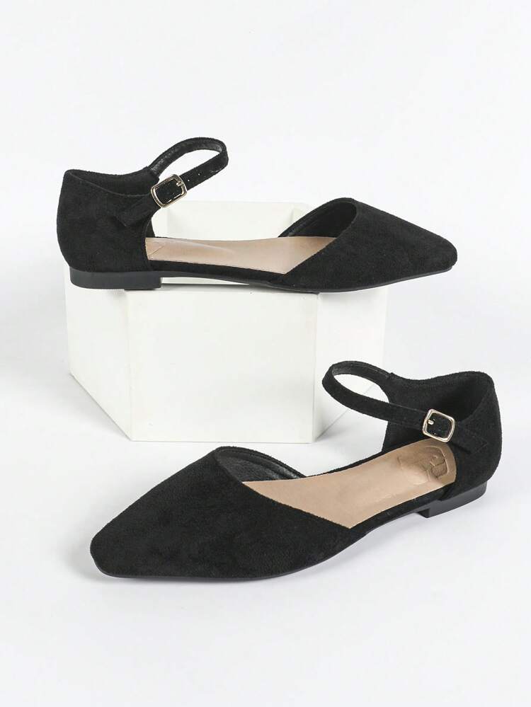 CUCCOO BIZCHIC 2024 New Simple Square Toe Buckle Flats Women Shoes, Gentle Lady Style For Christmas And New Year Holiday Vibe Fall And Winter
