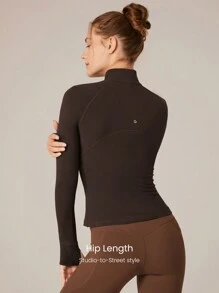 GLOWMODE 女士运动夹克 - 巧克力棕 - 查看 2