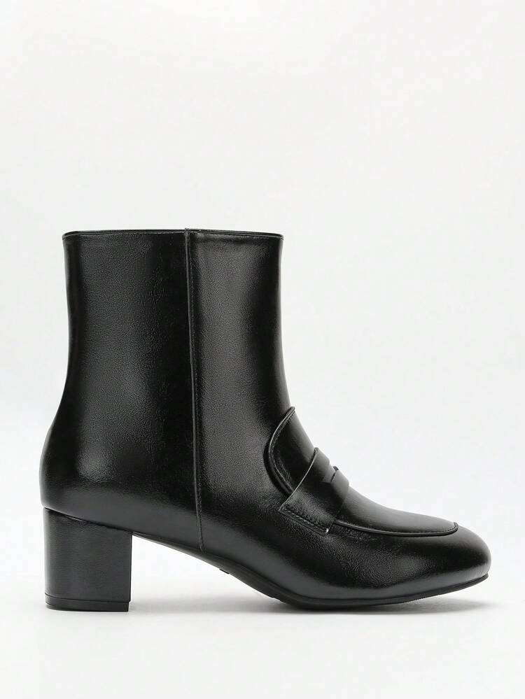 CUCCOO CURVES Botas medianas hasta el tobillo con puntera redonda, tacón ancho y corto, de ajuste amplio, versátiles, nuevos modelos de moda de otoño/invierno para el Año Nuevo y días festivos