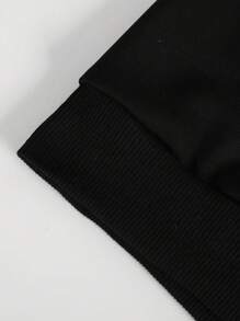 SHEIN 青少年男童撞色洛杉矶图案休闲宽松套头卫衣，适合秋季穿着 - 酒紅色 - 查看 3