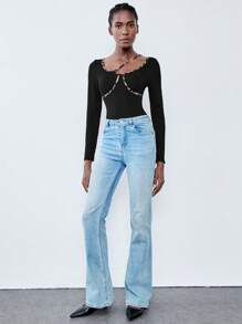 Chiquease Autumn Fashion Leopard Print Asymmetric Neckline Bodysuit Fall Cloth For Women