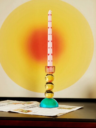 Joivida 2pcs 25cm Printed Long Handle Candles, Romantic Candle Light Dinner Wedding Party Home Christmas Decor, Smokeless,Rama Table Decor , Mother's Day Gift, Gifts For Couples, Wedding Decor