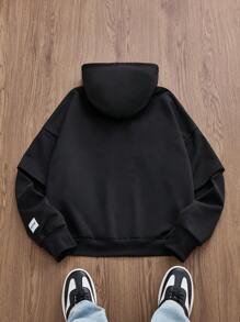 Manfinity VCAY Men's Casual Knitted Loose Fit Long Sleeve Hoodie, Young & Fashionable, Suitable For Autumn/Winter