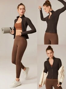 GLOWMODE 女士运动夹克 - 巧克力棕 - 查看 8