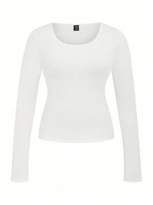 SHEIN LUNE Set de 4 camisetas de manga larga con cuello redondo, uso casual y de moda para el día a día - Multicolor - Ver 7