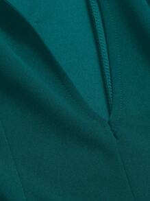 Viva Relle 大码性感纯色缺口领腰部修身连衣裙