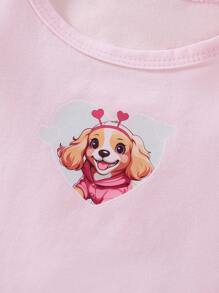 SHEIN 3pcs/Set Little Girls Cute Dog Print Graphic Camisole Underwear Sets - Multicolor - View 3