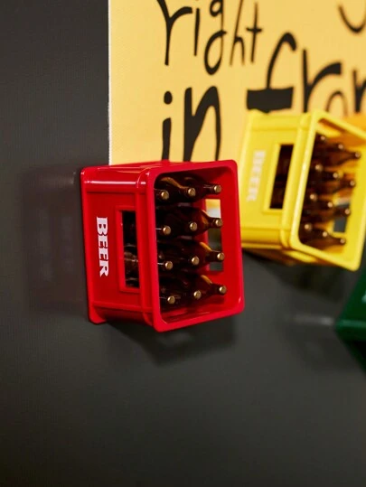 Joivida 1 个开瓶器、冰箱贴纸开瓶器、红色篮子形状派对开瓶器、创意冰箱贴纸、父亲节礼物、男士/男友礼物、派对使用、派对礼物、吧台使用、高端咖啡厅用品、生日礼物