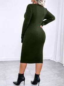 SHEIN Clasi Plus Size Sweater Dress, Casual & Fashion For Everyday Wear, Winter