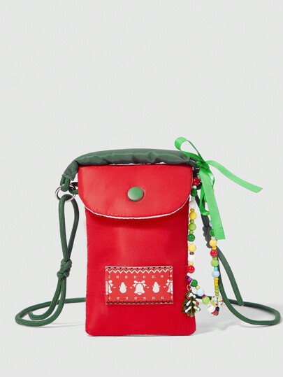 Kawaii Süße Weihnachtsgeschenkidee, schräg geschulterte Handytasche für Frauen