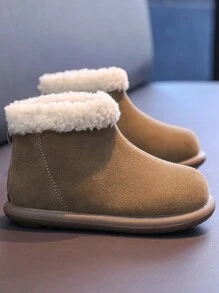 1 Đôi bốt mùa đông cho bé gái, giày trẻ em ấm áp ngoài trời lót nhiệt - màu nâu - Xem 3