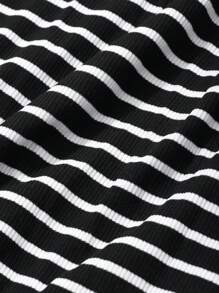 Livesso Women's Long Striped Print Backless Sleeveless Cami Dress Sundress Maxi Dress - Black - View 10